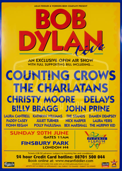 Bob Dylan poster - Finsbury Park - promotional - Original