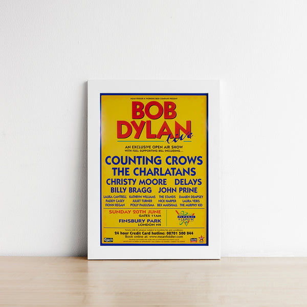 Bob Dylan poster - Finsbury Park - promotional - Original