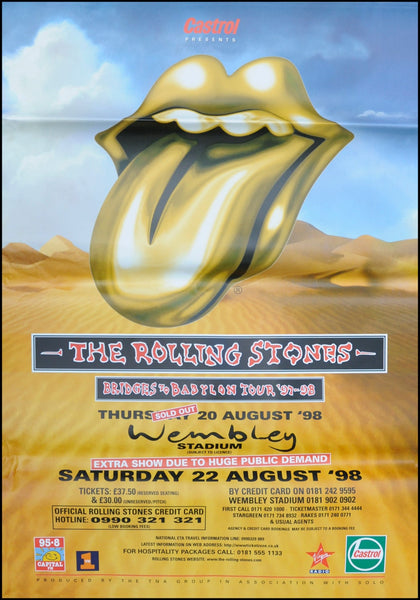 The Rolling Stones Bridges To Babylon Vintage Poster cheapest 22.5 x 34.5 1997