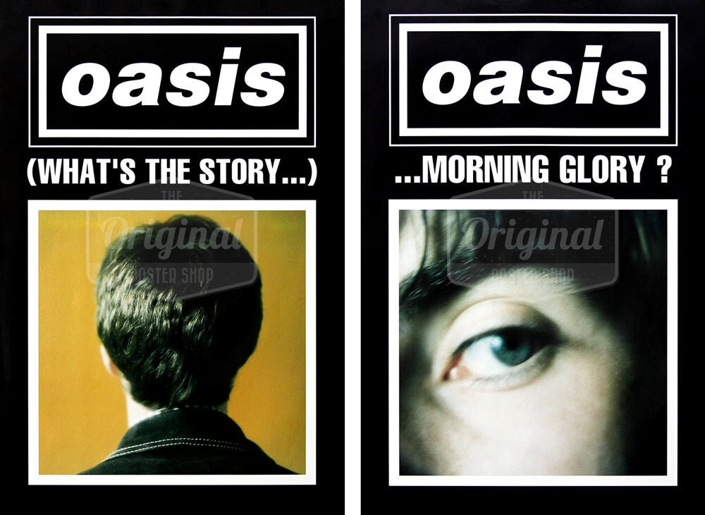Oasis poster - (What&#39;s the Story) Morning Glory? Black duo set (1st Generation Reprints)