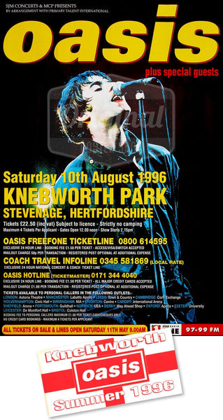 An original litho-printed Oasis poster and car sticker for the