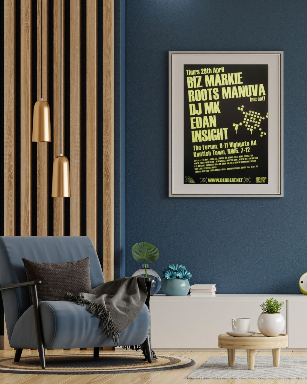 Original London gig poster featuring Biz Markie, Roots Manuva, MK and others