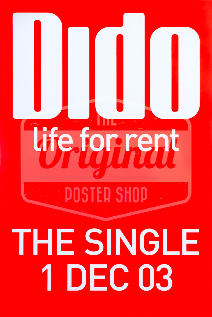 Red Dido Life for Rent single poster