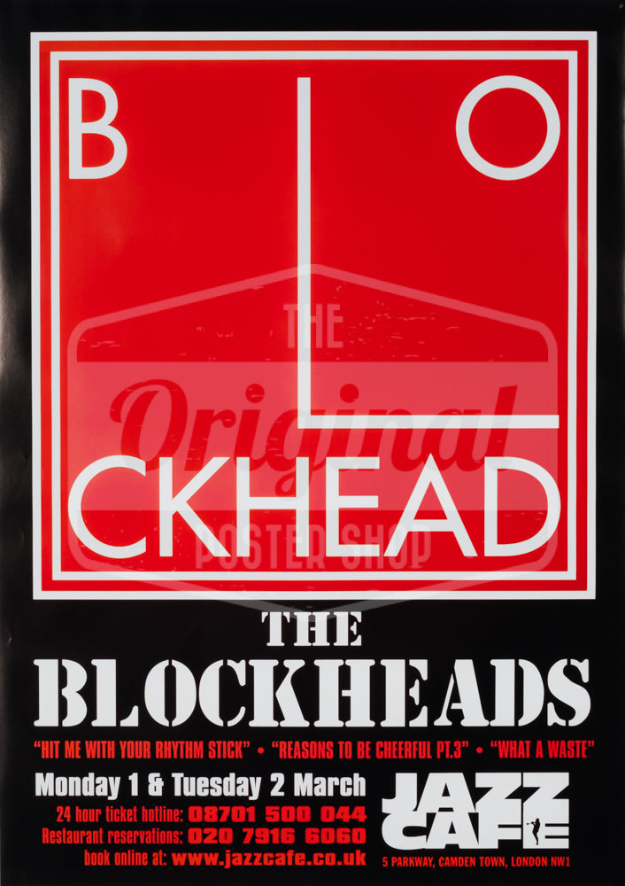 Blockheads poster - Jazz Café - Original
