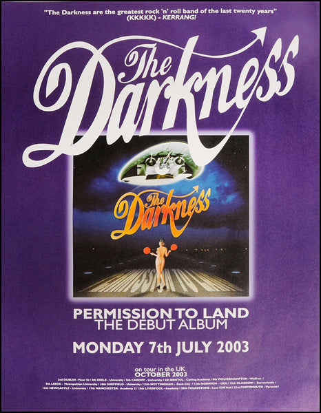 The Darkness poster - Permission to Land – Original Poster Shop