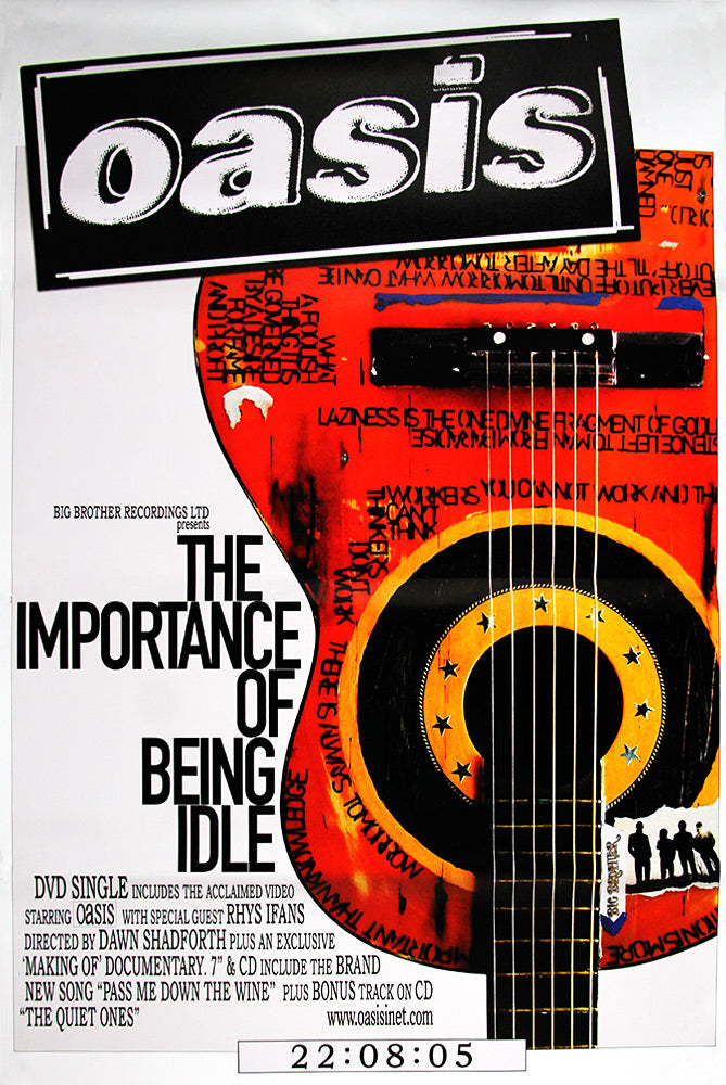 Oasis poster - The Importance Of Being Idle - Original