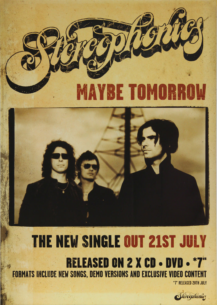 Stereophonics poster - Maybe Tomorrow. Original