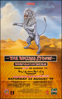 Rolling Stones poster - Bridges To Babylon Tour - Lion. Original 60"x40"
