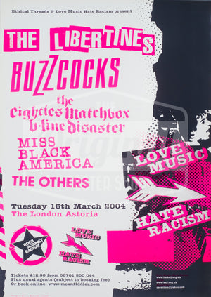 The Libertines + Buzzcocks - RAR Gig - Original Gig poster