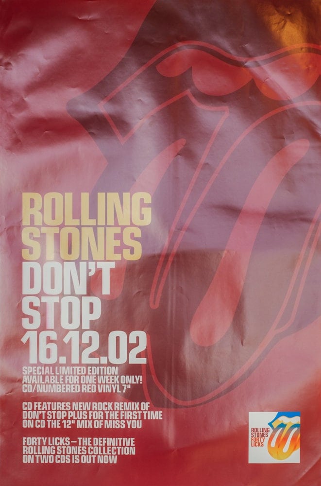 The Rolling Stones Poster – "Don’t Stop" – Original