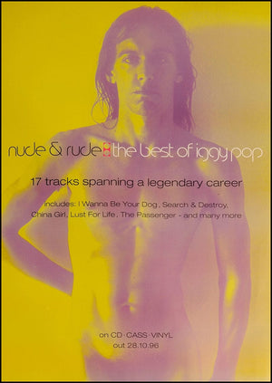 Iggy Pop poster - Nude and Rude. Original