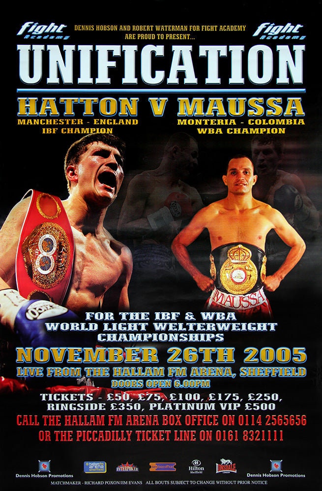 Boxing Unification poster - Hatton vs Maussa