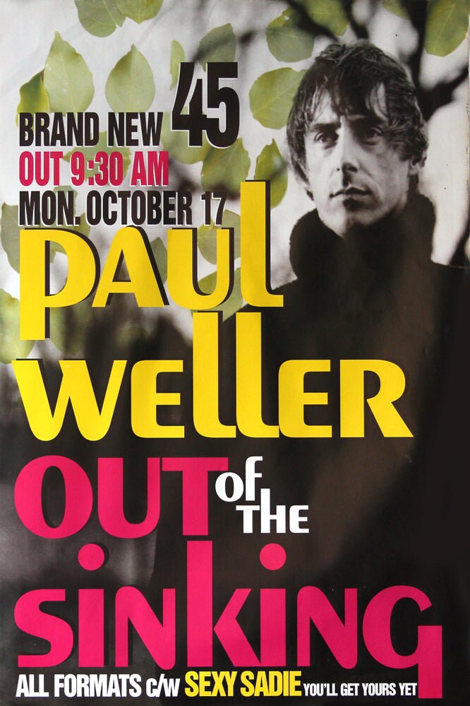 Paul Weller poster - Out of the Sinking. Original