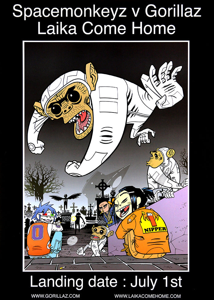 Original 'Spacemonkeyz v Gorillaz' poster for 'Laika Come Home ...