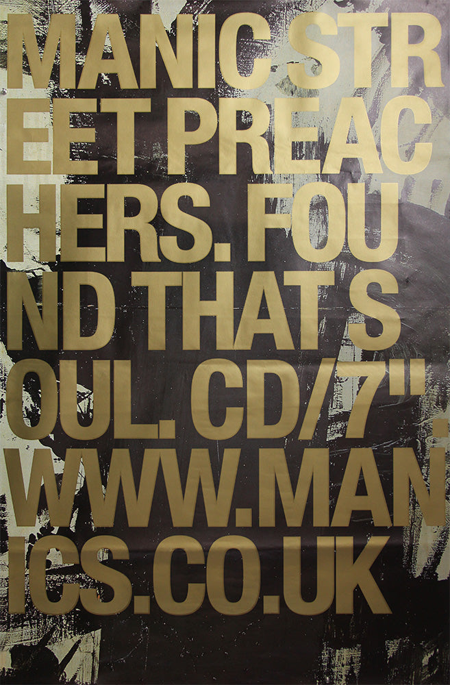 Manic Street Preachers poster - Found That Soul. Original 60" x 40"
