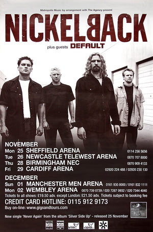 Nickelback - UK tour poster - Original 60"x40"